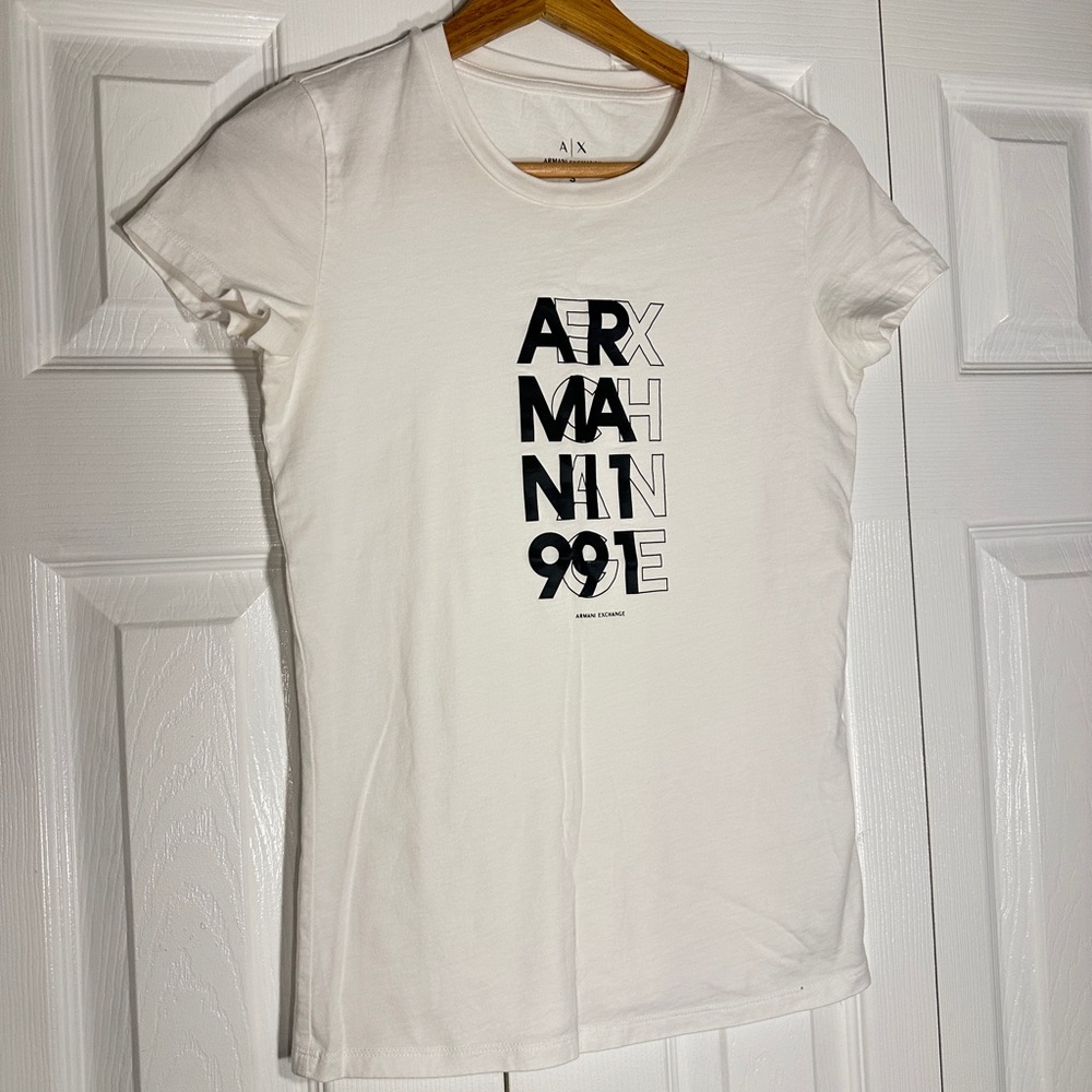 Armani Exchange Cream Graphic Tee